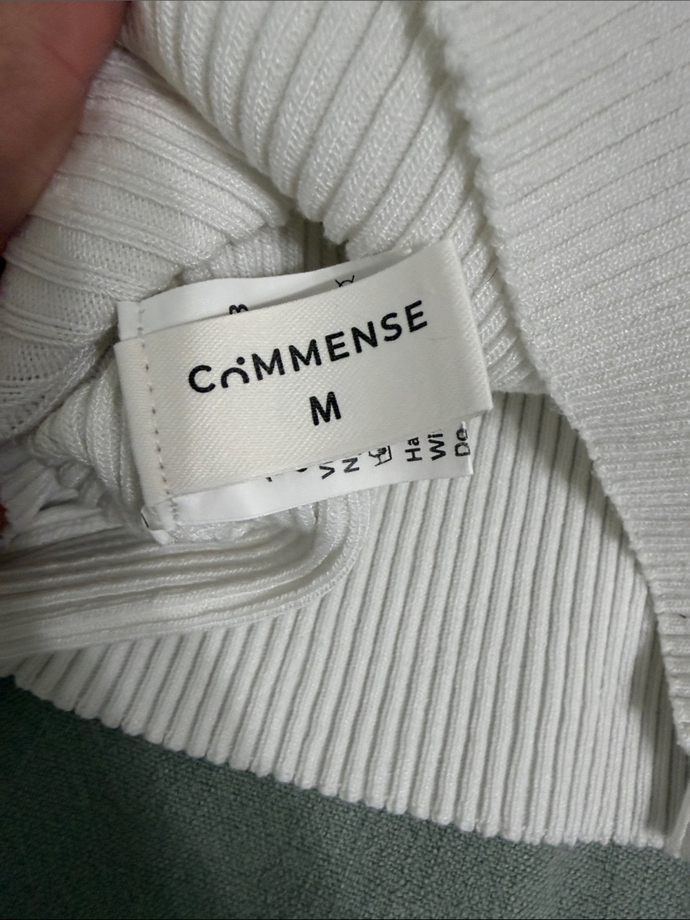 Commense White Ribbed Twist Neck Tank - Picture 2 of 3